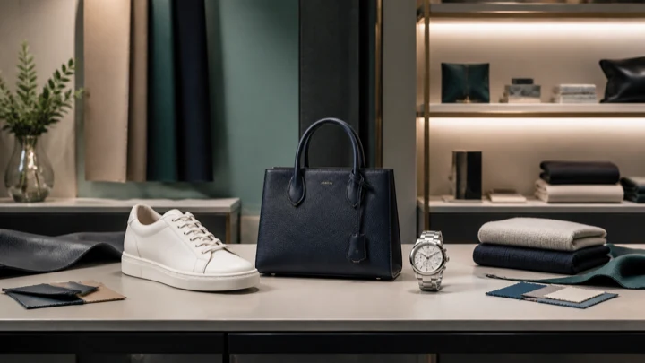 Footwear references arranged for material and quality comparison